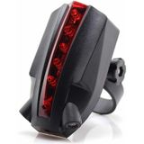 Fiets achterlichten 2 laser stralen + 5 SuperBright rode LED-indicatoren met veiligheid waarschuwing fiets logo