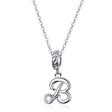 S925 Sterling Silver 26 English Letter Pendant DIY Bracelet Necklace Accessories  Style:B