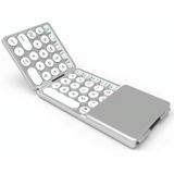 B052 Universal Round Keycap Mini Three-fold Bluetooth Wireless Keyboard with Touchpad (Silver)