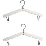 2 PCS Travel Folding Hanger Portable Drying Rack With Small Clamps(Gray)