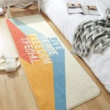 Home Bedroom Carpet Strip Room Bedside Lamb Cashmere Non-slip Mat  Size:40×120 cm(Slogan)