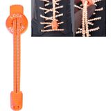 AONIJIE Unisex verstelbare elastische reflecterende sport Lace Quick Lock Shoelace(Orange)