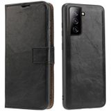 For Samsung Galaxy S21+ 5G Crazy Horse Texture Detachable Magnetic Back Cover Horizontal Flip Leather Case with Holder & Card Slots & Photo Frame & Wallet(Black)