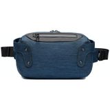 Ozuko 9360 Outdoor Waterproof Men Sports Waist Bag Messenger Bag with External USB Charging Port(Dark Blue)