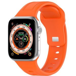 Voor Apple Watch 42 mm siliconen horlogeband met vierkante gesp