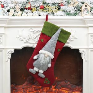 Kerstversiering Faceless Doll Sokken Gift Bag Kerstboom Hanger (Rood)