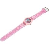 JNEW A335-86228 Kinderen Cartoon 3D Love Butterfly Siliconen Waterdichte Quartz Horloge (Pink Shell Pink Riem)