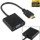 24cm Full HD 1080P HDMI to VGA + Audio Output Cable for Computer / DVD / Digital Set-top Box / Laptop / Mobile Phone / Media Player(Black)