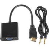 24cm Full HD 1080P HDMI to VGA + Audio Output Cable for Computer / DVD / Digital Set-top Box / Laptop / Mobile Phone / Media Player(Black)