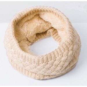 Winter Plus Velvet Thicken Warm Pullover Knit Scarf  Size:47 x 22cm(Beige)
