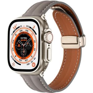 Vouwgesp gegroefde lederen horlogeband voor Apple Watch Series 8 & 7 41 mm / SE 2 & 6 & SE & 5 & 4 40 mm / 3 & 2 & 1 38 mm