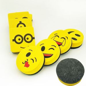 3 PCS Yellow Smile Face Whiteboard Eraser Magnetic Board Erasers Wipe Dry School Blackboard Marker Cleaner 6 Styles Random Color Delivery