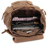 AUGUR 1039 Large Student Retro Canvas Backpack Shoulders Laptop Bag(Grey)