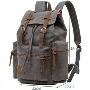 AUGUR 1039 Large Student Retro Canvas Backpack Shoulders Laptop Bag(Grey)