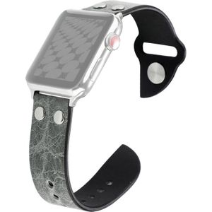 Leather Knife Strap For Apple Watch Series 6 & SE & 5 & 4 44mm / 3 & 2 & 1 42mm(Grey)