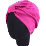 3 PCS TJM-433 Double Layer Elastic Headscarf Hat Silk Night Cap Hair Care Cap Chemotherapie Hat  Grootte: M (56-58cm)(Rose Red)