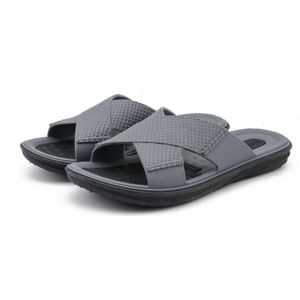 Mannen zomer pantoffels zachte zolen sandalen binnen en buiten strand casual antislip slippers  grootte: 41 (grijs)