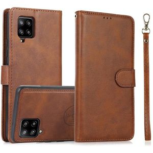 For Samsung Galaxy A42 5G Calf Texture 2 in 1 Detachable Magnetic Back Cover Horizontal Flip Leather Case with Holder & Card Slots & Wallet & Photo Frame(Brown)