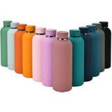 Stainless Steel Outdoor Matte Water Bottle Portable Sports Water Cup Rubber Paint Insulation Cup(Gray Green)