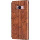 For Samsung Galaxy S8+ Life of Tree Embossing Pattern Horizontal Flip Leather Case with Holder & Card Slot & Wallet & Photo Frame & Lanyard(Brown)