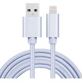 2m 3A Woven Style Metal Head 8 Pin to USB Data / Charger Cable  For iPhone X / iPhone 8 & 8 Plus / iPhone 7 & 7 Plus / iPhone 6 & 6s & 6 Plus & 6s Plus / iPad(Silver)