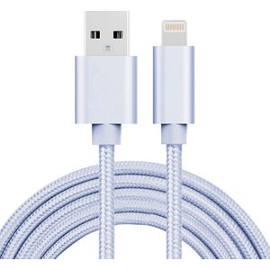 2m 3A Woven Style Metal Head 8 Pin to USB Data / Charger Cable  For iPhone X / iPhone 8 & 8 Plus / iPhone 7 & 7 Plus / iPhone 6 & 6s & 6 Plus & 6s Plus / iPad(Silver)