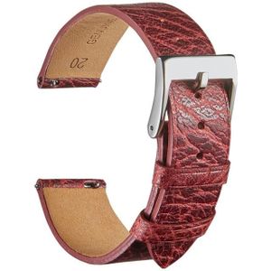 Burst Texture Cowhide Watchband Quick Release Ultra-Thin Universal Watchband Size: 18mm (Red)