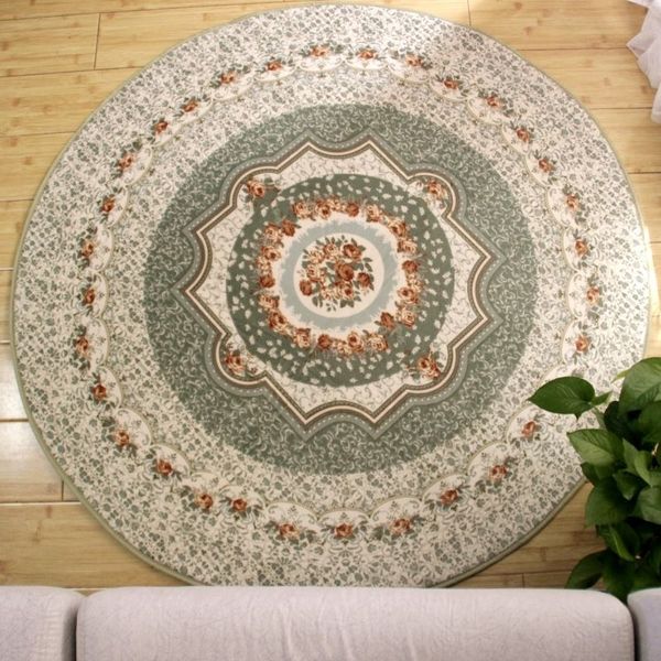 Round rose pattern fuzzy living room carpet bedroom bedside mat diameter-  60cm (green) - online kopen | Lage prijs | beslist.nl