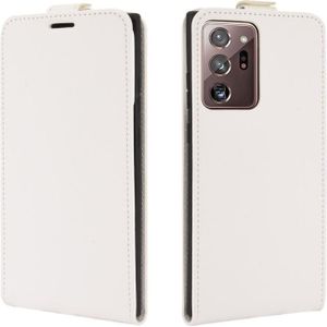 For Samsung Galaxy Note20 Ultra 5G R64 Texture Single Vertical Flip Leather Protective Case with Card Slots & Photo Frame(White)