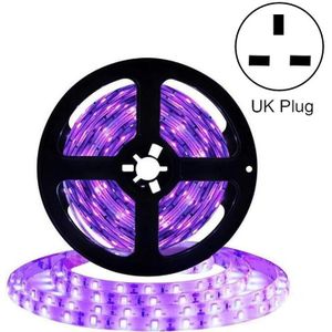 3528 SMD UV Paars Licht Strip Epoxy LED-lamp Decoratieve Lichtstrip  Stijl: Waterdicht 10m (Britse Plug)