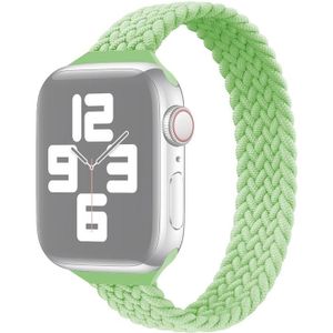 Small Taille Single Loop Nylon Vlecht Vervangende horlogeband voor Apple Watch Series 7 41mm / 6 & SE & 5 & 4 40 MM / 3 & 2 & 1 38mm  Grootte: S 135mm (Pistache)