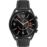 M98 1.28 inch IPS Color Screen IP67 Waterproof Smart Watch  Support Sleep Monitor / Heart Rate Monitor / Bluetooth Call  Style:Leather Strap(Black)