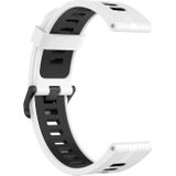Voor Huawei Watch GT 3 42mm 20mm tweekleurige streep Siliconen horlogeband (wit zwart)