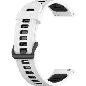 Voor Huawei Watch GT 3 42mm 20mm tweekleurige streep Siliconen horlogeband (wit zwart)