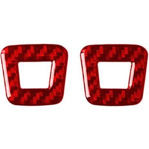 2 PCS / Set Carbon Fiber Car Microphone Panel Decorative Sticker for Alfa Romeo Giulia 2017-2019 Left and Right Drive Universal (Red)