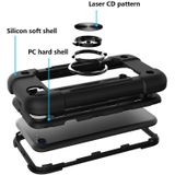 Shockproof Silicone + PC Protective Case with Dual-Ring Holder For iPhone 6/6s/7/8/SE 2020(Black)