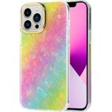 Galvaniseren Shell Textuur Telefooncase voor iPhone 13 (Rainbow Y1)