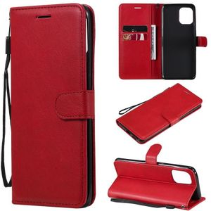 For OPPO Find X3 / Find X3 Pro Solid Color Horizontal Flip Protective Leather Case with Holder & Card Slots & Wallet & Photo Frame & Lanyard(Red)