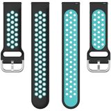 For Galaxy Watch Active2 / Active 20mm Clasp Two Color Sport Wrist Strap Watchband(Black + Green)