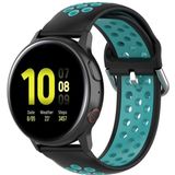 For Galaxy Watch Active2 / Active 20mm Clasp Two Color Sport Wrist Strap Watchband(Black + Green)