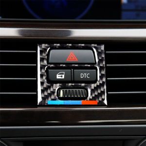 5 PCS High Matching Three Color Carbon Fiber Car Air Outlet Decorative Sticker for BMW E90 / E92 / E93 2005-2012
