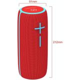 HOPESTAR P21 TWS Portable Outdoor Waterproof Woven Textured Bluetooth Speaker  Support Hands-free Call & U Disk & TF Card & 3.5mm AUX & FM (Red)