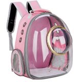 Space Capsule Pet Bag Panoramic Transparent Cat Go Out Portable Breathable Backpack with Cover(Pink )