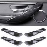 4 PCS Car Carbon Fiber Texture Inner Armrest Cover Decorative Sticker for BMW 3 Series