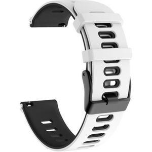 20mm For Huawei Watch GT2e 42mm / Samsung Galaxy Watch Active 2 Silicone Wrist Strap(White+Black)