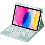 Voor iPad 10e Gen 10.9 2022 SA-10C Bluetooth Touch Toetsenbord Lederen Tablet Case met Pen Slot (Lichtgroen)