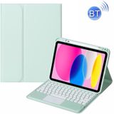 Voor iPad 10e Gen 10.9 2022 SA-10C Bluetooth Touch Toetsenbord Lederen Tablet Case met Pen Slot (Lichtgroen)