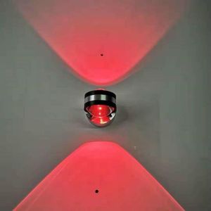 LED Up And Down Light Wall Light Double-Sided Crystal Aluminum Lights Upper Outlet  Power:6W(Red Light)