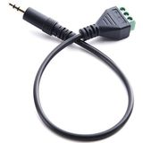 3.5mm 3 Pin Stereo Male to AV Screw Terminal Audio Jacks Terminal Male Lock Connector Cable  Length: 30cm