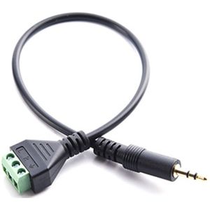 3.5mm 3 Pin Stereo Male to AV Screw Terminal Audio Jacks Terminal Male Lock Connector Cable  Length: 30cm